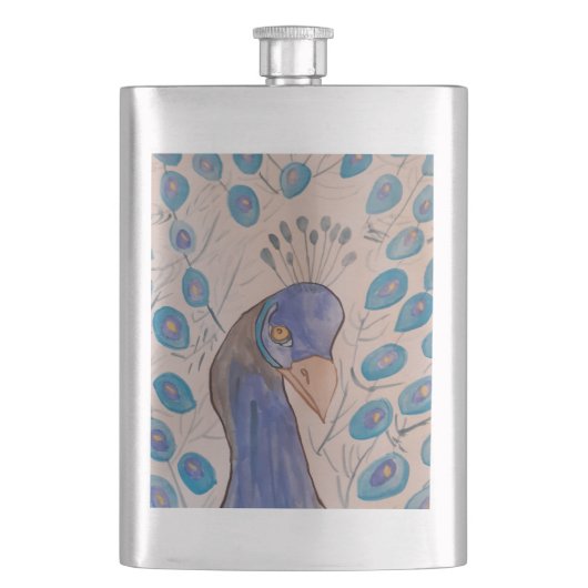 Peacock Blue Classic Flask Flachmann (Vorderseite)