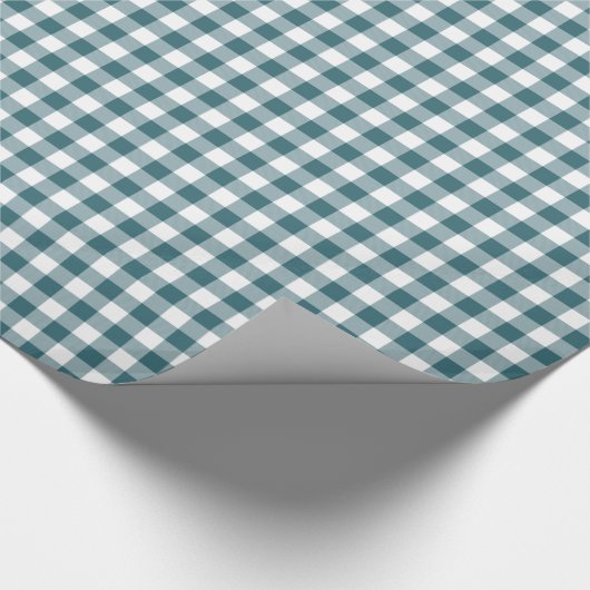 Peacock Blue (dunkel Aquamarin oder Aqua) und Whit Geschenkpapier (Ecke)