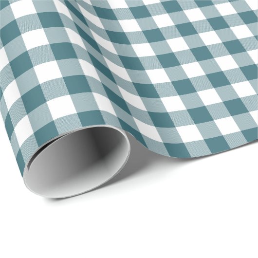 Peacock Blue (dunkel Aquamarin oder Aqua) und Whit Geschenkpapier (Rolleneckpunkt)