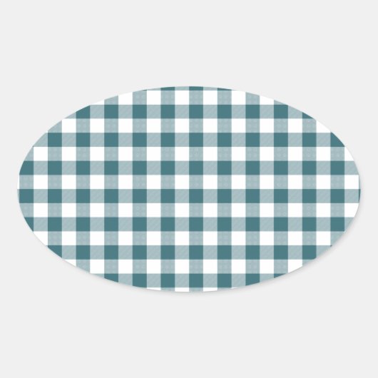 Peacock Blue (dunkel Aquamarin oder Aqua) und Whit Ovaler Aufkleber (Vorderseite)