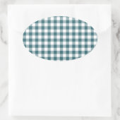 Peacock Blue (dunkel Aquamarin oder Aqua) und Whit Ovaler Aufkleber (Tasche)