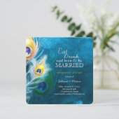 Peacock Blue Elegance Hochzeitliches Probe-Dinner Einladung (Stehend Vorderseite)