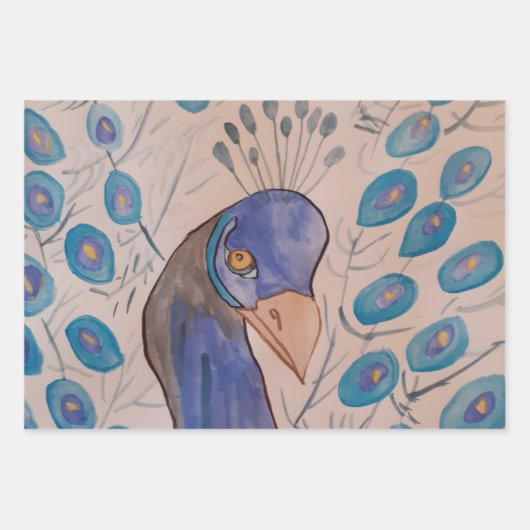 Peacock Blue Geschenkpapier Set (Vorderseite 3)