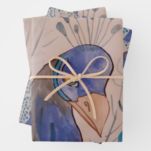 Peacock Blue Geschenkpapier Set (Beispiel)