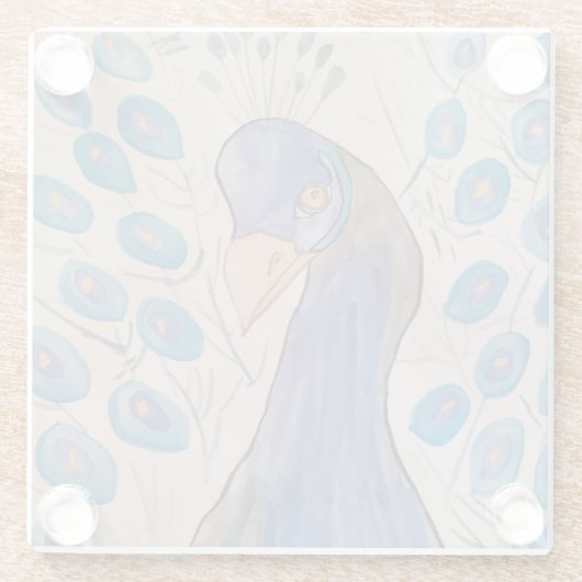 Peacock Blue Glasuntersetzer (Rückseite)