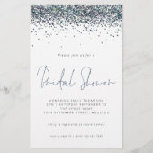 Peacock Blue Glitzer Budget Brautparty Einladung (Vorderseite)