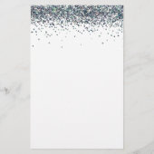 Peacock Blue Glitzer Budget Brautparty Einladung (Rückseite)