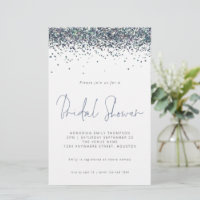 Peacock Blue Glitzer Budget Brautparty Einladung