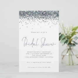 Peacock Blue Glitzer Budget Brautparty Einladung