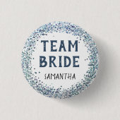 Peacock Blue Glitzer Team Bridge Name Button (Vorderseite)