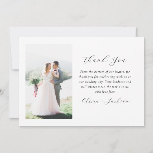 Peacock Blue Gold Foto Wedding Dankeskarte (Rückseite)