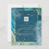 Peacock Blue Gold INK Abstrakt Wedding (Rückseite)