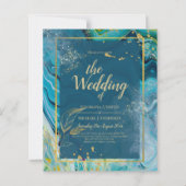 Peacock Blue Gold INK Abstrakt Wedding (Vorderseite)