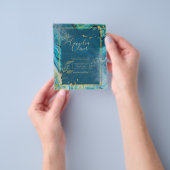 Peacock Blue Gold INK Abstrakt Wedding Flyer (Gruppe)