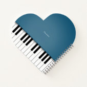 Peacock Blue Grand Piano Music Keyboard Custom Notizblock (Rückseite)