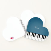 Peacock Blue Grand Piano Music Keyboard Custom Notizblock (Innenseite)