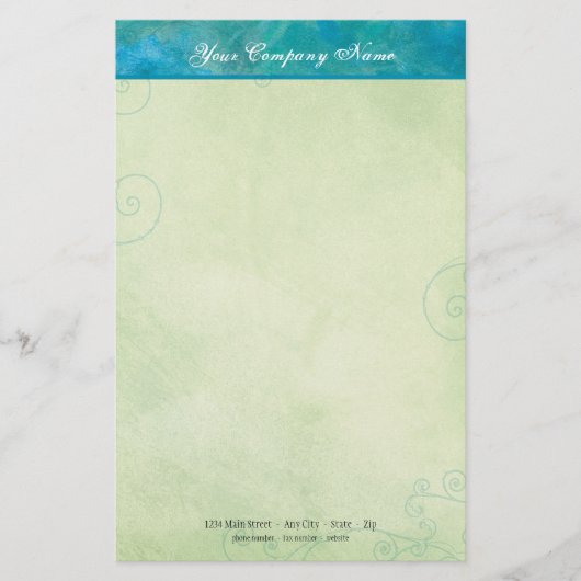 Peacock Blue & Green Business Stationery Briefpapier (Vorderseite)