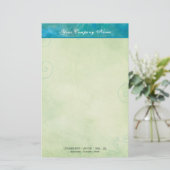 Peacock Blue & Green Business Stationery Briefpapier (Stehend Vorderseite)