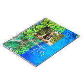 Peacock Blue Green Feather Texture Summer Fotos Notizblock (Linke Seite)