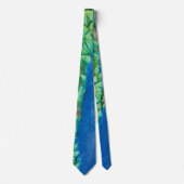 Peacock Blue Green Feather Texture Summer Tropical Krawatte (Vorderseite)