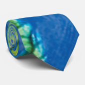 Peacock Blue Green Feather Texture Summer Tropical Krawatte (Gerollt)