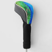 Peacock Blue Green Feather Texture Summer Vibes Golf Headcover (angewinkelt)
