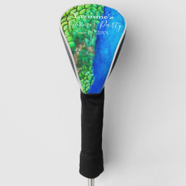 Peacock Blue Green Feather Texture Summer Vibes Golf Headcover