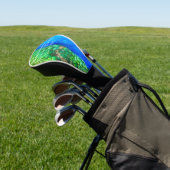 Peacock Blue Green Feather Texture Summer Vibes Golf Headcover (In SItu)