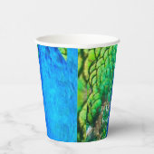 Peacock Blue Green Feather Texture Summer Vibes Pappbecher (Rechts)
