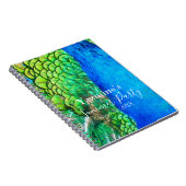 Peacock Blue Green Feather Texture Summer Vibes Sq Notizblock (Rechte Seite)