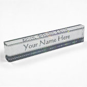 Peacock Blue Green Galactic Glitzer Namensplakette