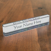 Peacock Blue Green Galactic Glitzer Namensplakette (Seite)