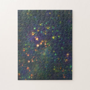 Peacock Blue Green Galactic Glitzer Puzzle
