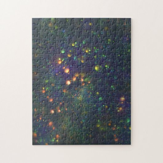 Peacock Blue Green Galactic Glitzer Puzzle (Vertikal)