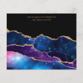 Peacock Blue Green Gold Agate Wedding Einladung CH (Rückseite)