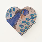 Peacock Blue Heart Notebook Notizblock (Rückseite)