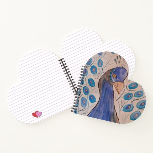 Peacock Blue Heart Notebook Notizblock (Innenseite)