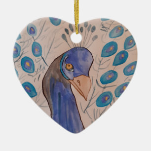 Peacock Blue Keramik Ornament