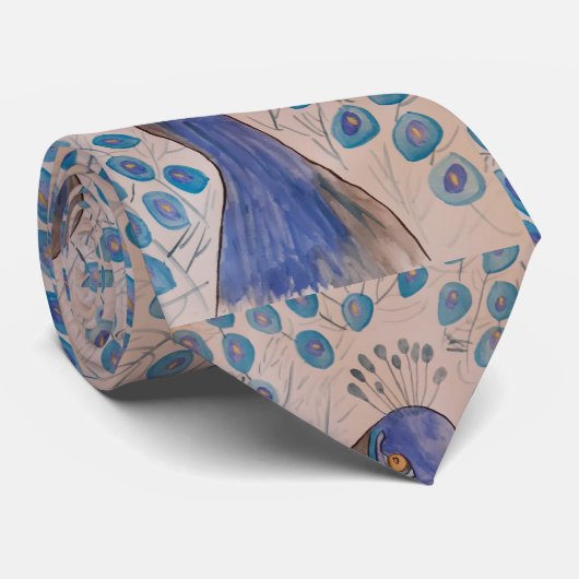 Peacock Blue Krawatte (Gerollt)