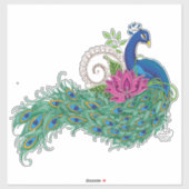 Peacock Blue Lotus Blume Henna Aufkleber (Blatt)