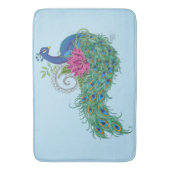 Peacock Blue Lotus Blume Henna Badematte (Vorderseite Vertikal)