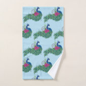 Peacock Blue Lotus Blume Henna Badhandtuch Set (Handtuch)