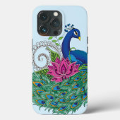 Peacock Blue Lotus Blume Henna Case-Mate iPhone Hülle (Rückseite)