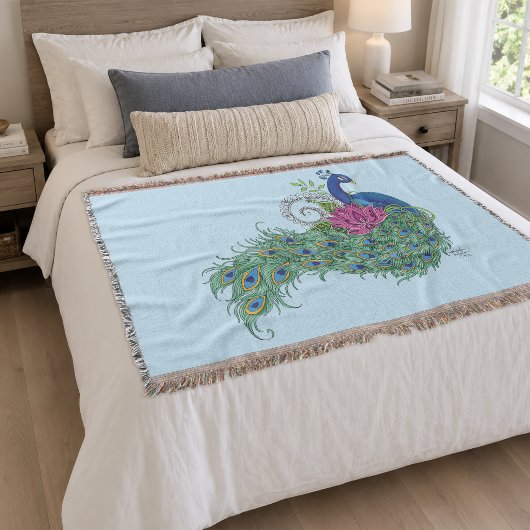 Peacock Blue Lotus Blume Henna Decke