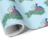 Peacock Blue Lotus Blume Henna Geschenkpapier (Rolleneckpunkt)
