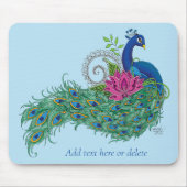 Peacock Blue Lotus Blume Henna Mousepad (Vorne)