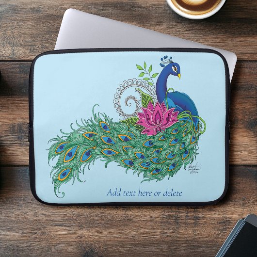 Peacock Blue Lotus Glower Henna Laptopschutzhülle