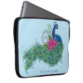 Peacock Blue Lotus Glower Henna Laptopschutzhülle (Vorne Rechts)