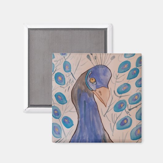Peacock Blue Magnet (Vorderseite/Rückseite)