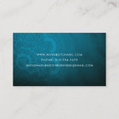 Peacock Blue Mandala Zen Business Card Visitenkarte (Rückseite)